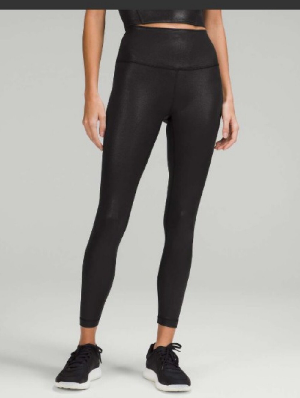 Lululemon Wunder Train High-Rise Tight 25" Black Foil Leggings 6 W5EB3S